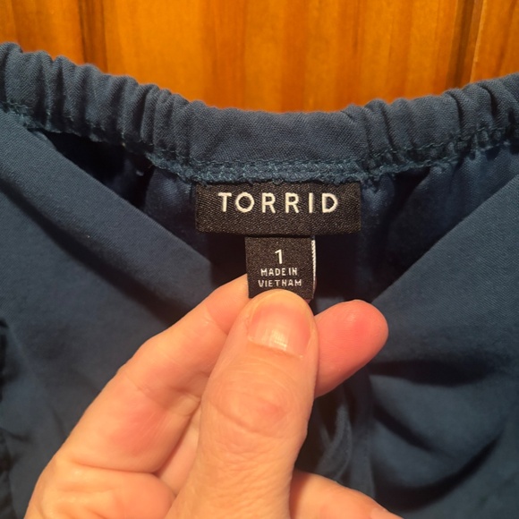 Torrid Babydoll Lace Up Top in Legion Blue Size 1 - Picture 4 of 6